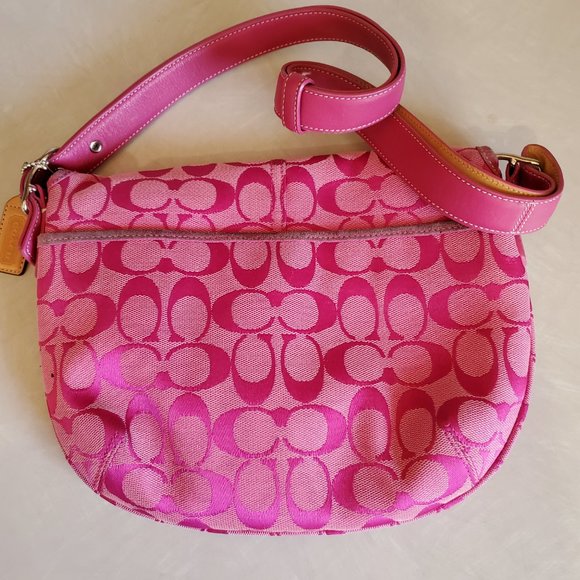 Vintage Rare Coach Pink Signature Shoulder Bag Purse - Picture 6 of 10